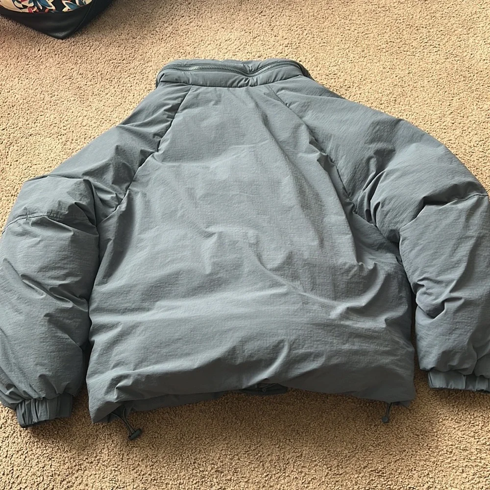 Zara blue sage Puffer Jacket - Picture 2 of 4